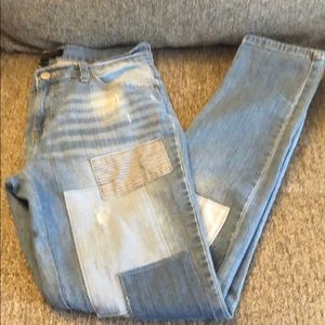 Banana Republic girlfriend skinny patched jeans